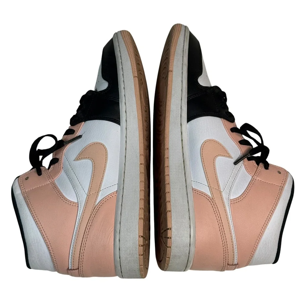 Jordan Air Jordan 1 Mid Arctic Orange Black Toe 554724-133 Mens Size 9.5 Sneaker